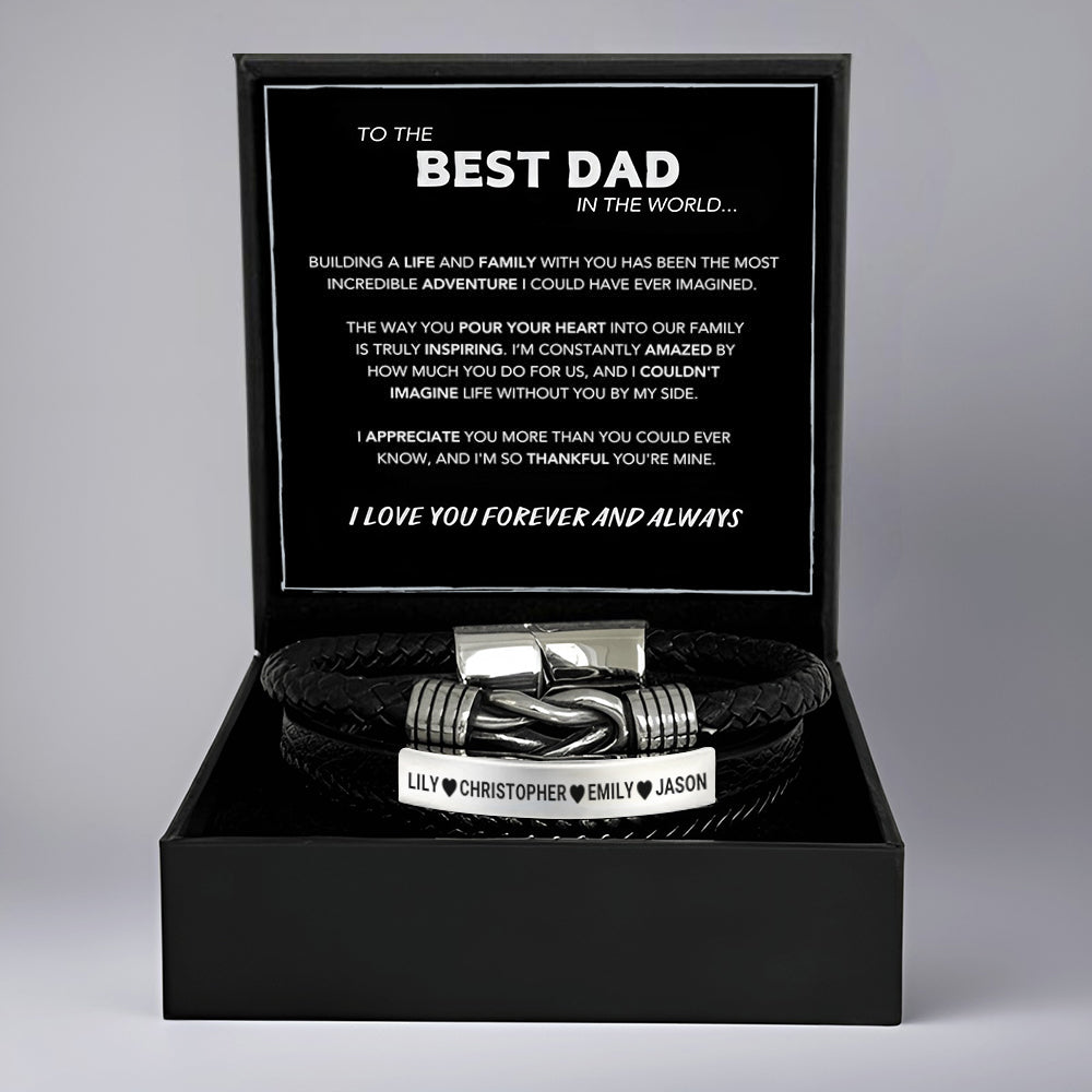 Forever Linked, Personalized Family Names Dad Bracelet