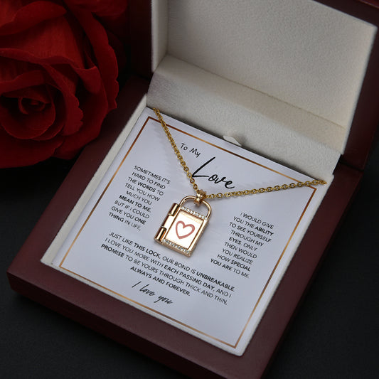 Forever Love Locked Necklace - Custom Photo