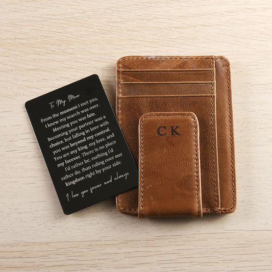 To My Man - Personalized Wallet And Card Gift Set