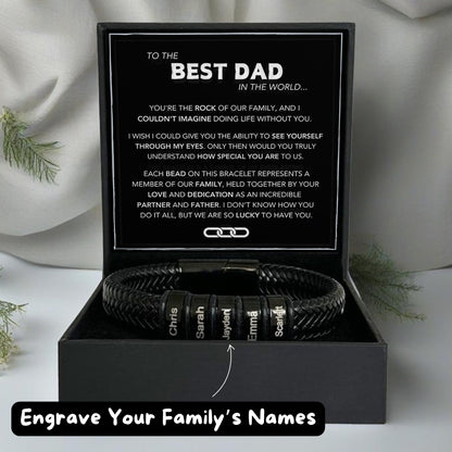 Family Forever - Personalized Leather Style Bracelet Set