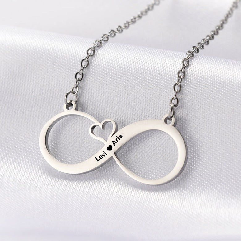 Hearts Linked Forever Necklace with Premium LED Box