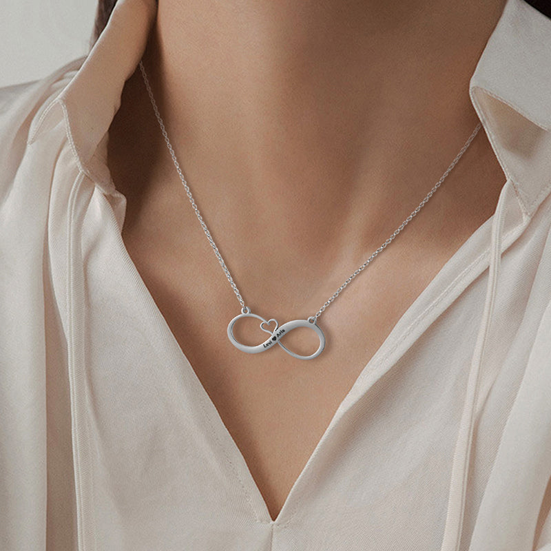 Hearts Linked Forever Necklace with Premium LED Box
