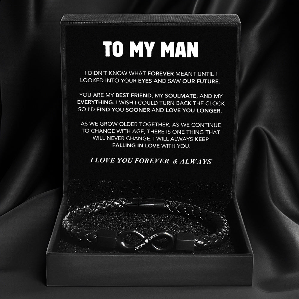 "To My Man" - Infinite Love Personalized Bracelet