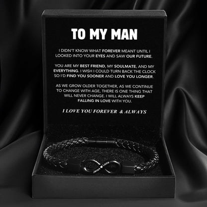 "To My Man" - Infinite Love Personalized Bracelet