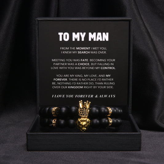 To My Man - Crowned Lion Bracelet Gift Set