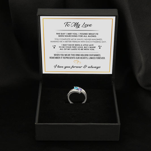 Personalized Birthstone Couples Ring