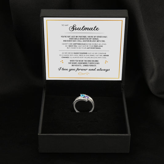 Personalized Birthstone Couples Ring