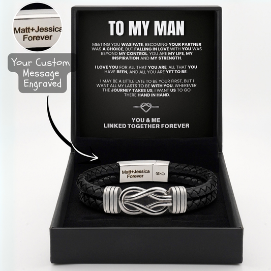 "To My Man" Forever Tied In Love Bracelet Set