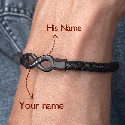 "To My Man" - Unendliches personalisiertes Armband