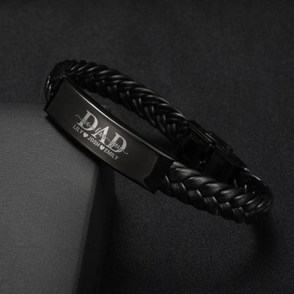 Personalisiertes Armband-Set "Papa wir lieben dich" Familienbande