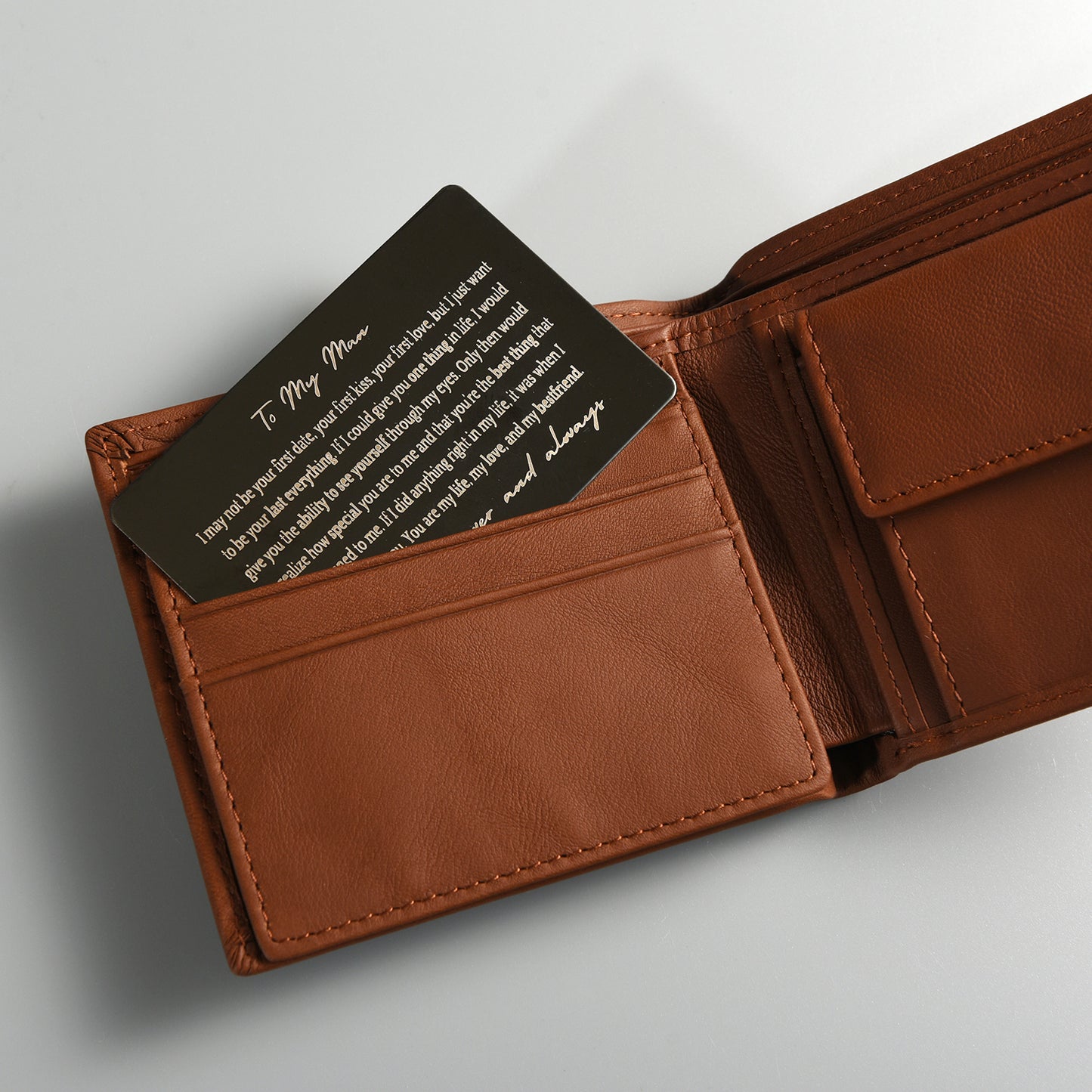 "Geschenkset mit Karte und personalisierter Brieftasche "Your Last Everything