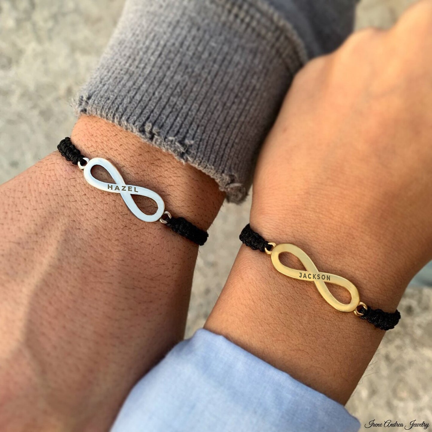 Für immer verbunden personalisierte Unendlichkeit Paare Armband Set