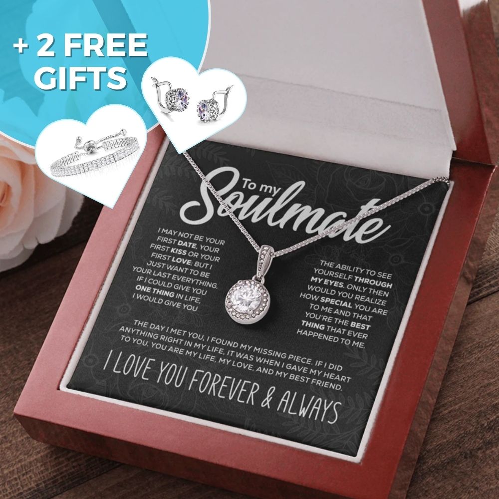 Glitzerndes Anhänger-Set "To My Soulmate" (+2 GRATIS Geschenke)