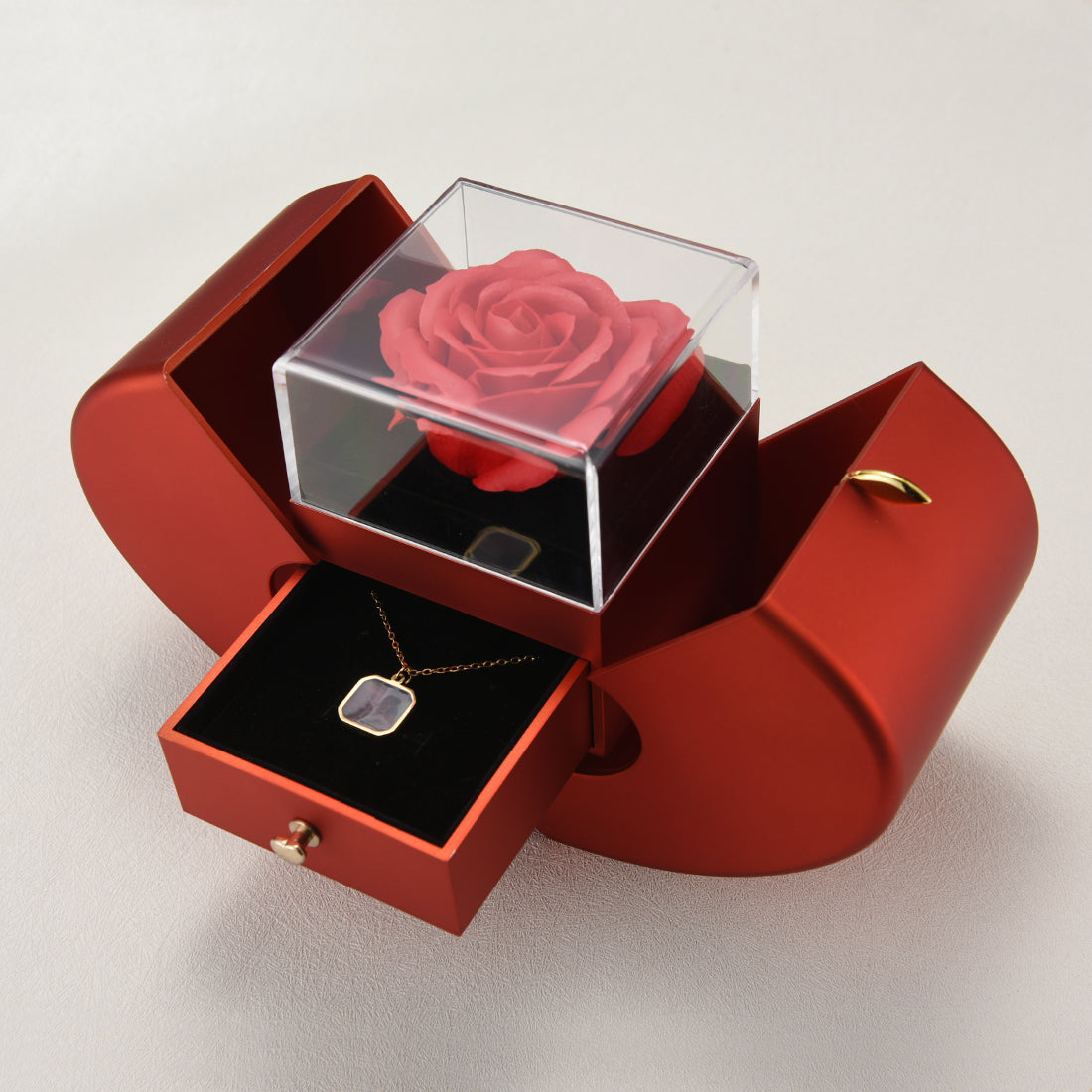 Erhitzte magische Foto-Halskette & luxuriöse Forever Rose Box