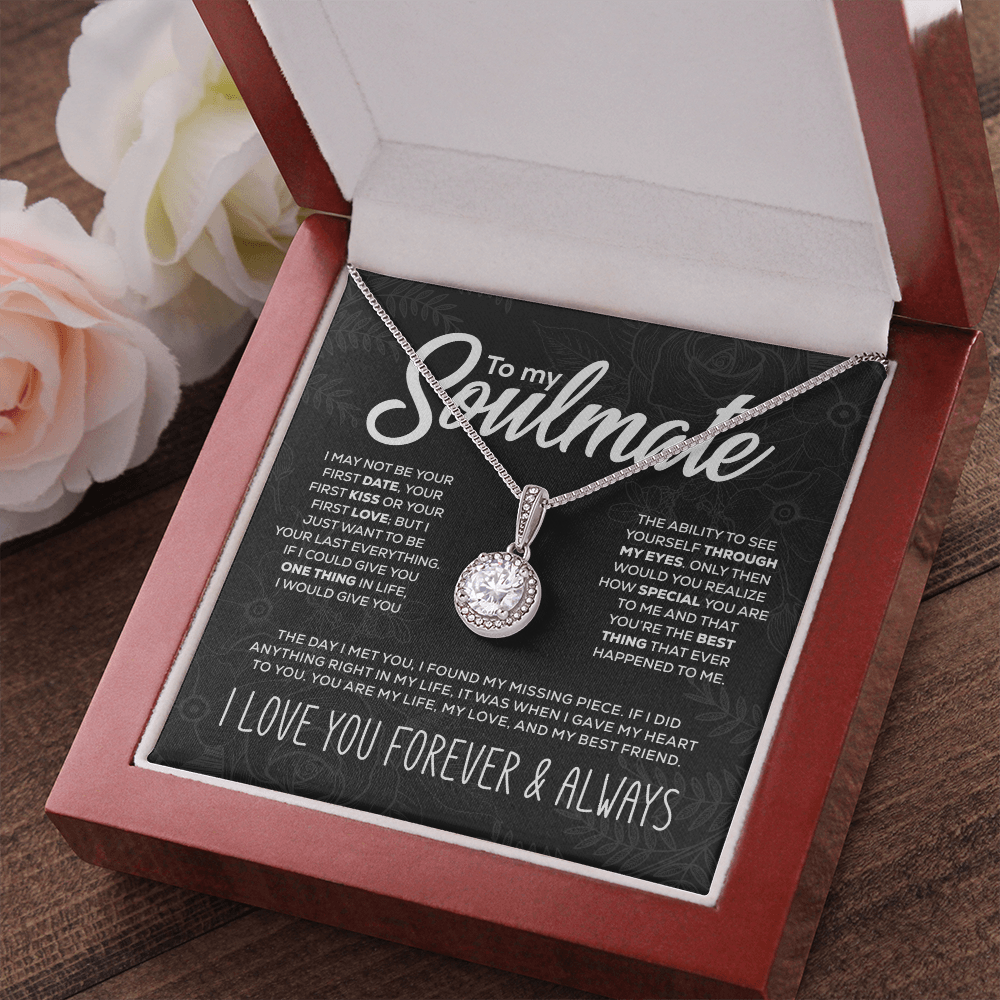 Glitzernder Anhänger "To My Soulmate" und Geschenkbox-Set