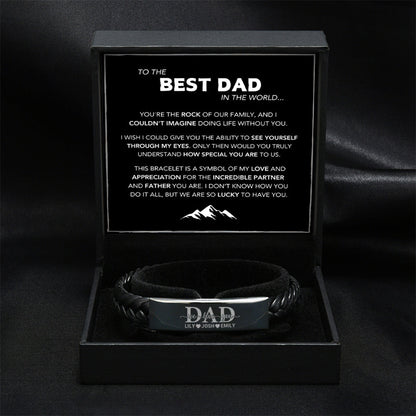 Personalisiertes Armband-Set "Papa wir lieben dich" Familienbande