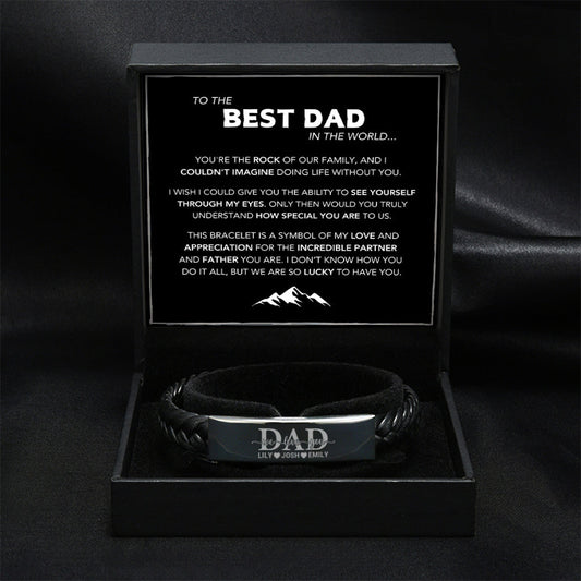 Personalisiertes Armband-Set "Papa wir lieben dich" Familienbande