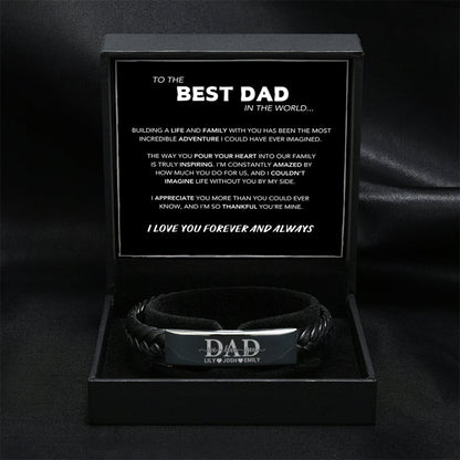 "Dad We Love You" Familienbande Armbandset mit Gravur