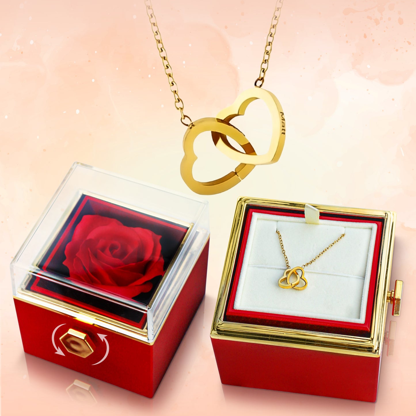 Das Spin of Love™ Interlocking Hearts Geschenkbox-Set