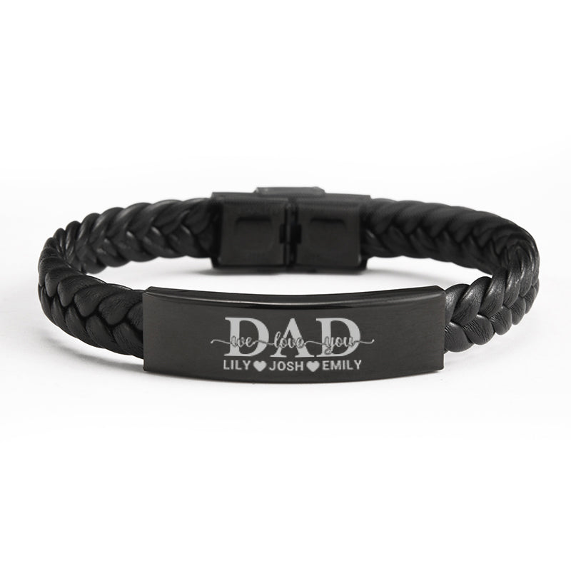 Personalisiertes Armband-Set "Papa wir lieben dich" Familienbande