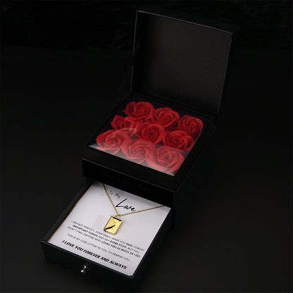 Collar Carta de Amor Personalizado con Caja de Lujo Forever Rose