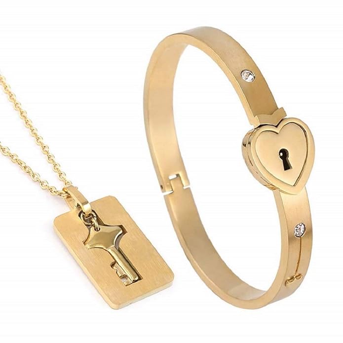 Conjunto de pulsera y collar llave Couples Lock