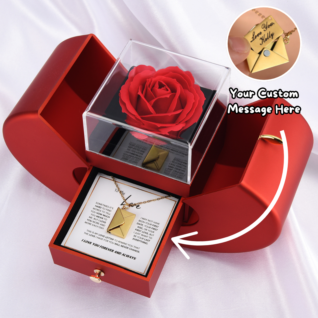 Forever Yours - Collar Carta de Amor Personalizado con Caja de Lujo