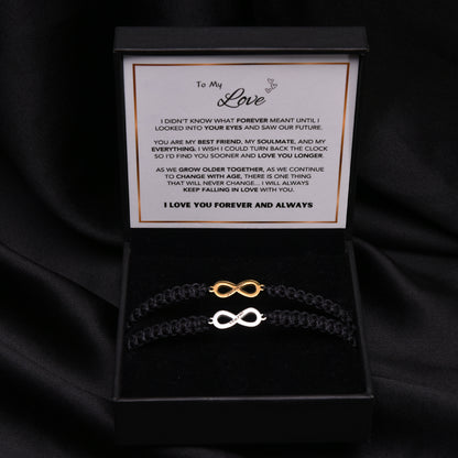 Forever Linked Conjunto de pulsera personalizada Infinito Parejas