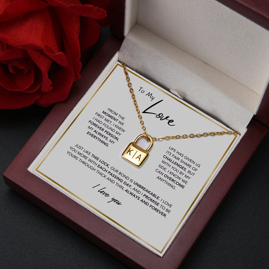 Locked In Love Forever - Collar Personalizado Con Caja LED De Lujo