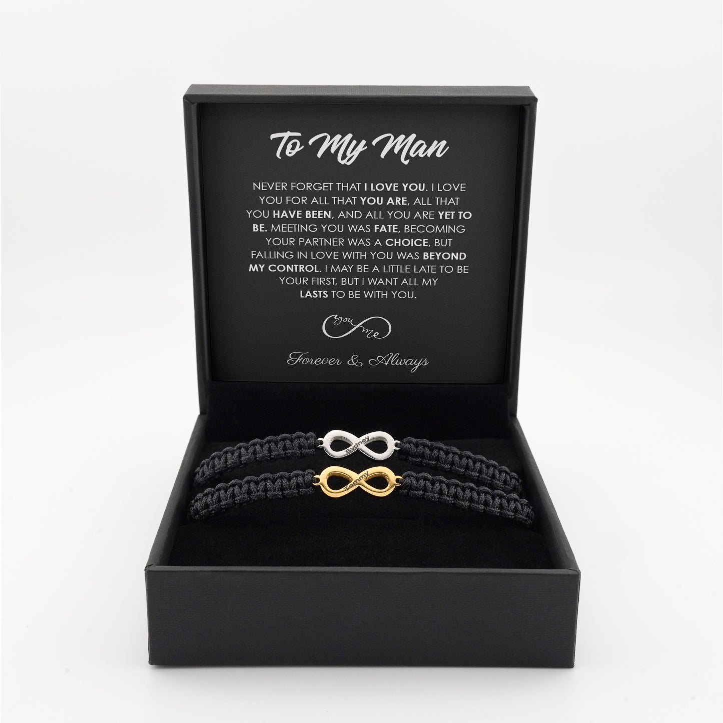 "Set de pulseras personalizadas para parejas "Linked for Life