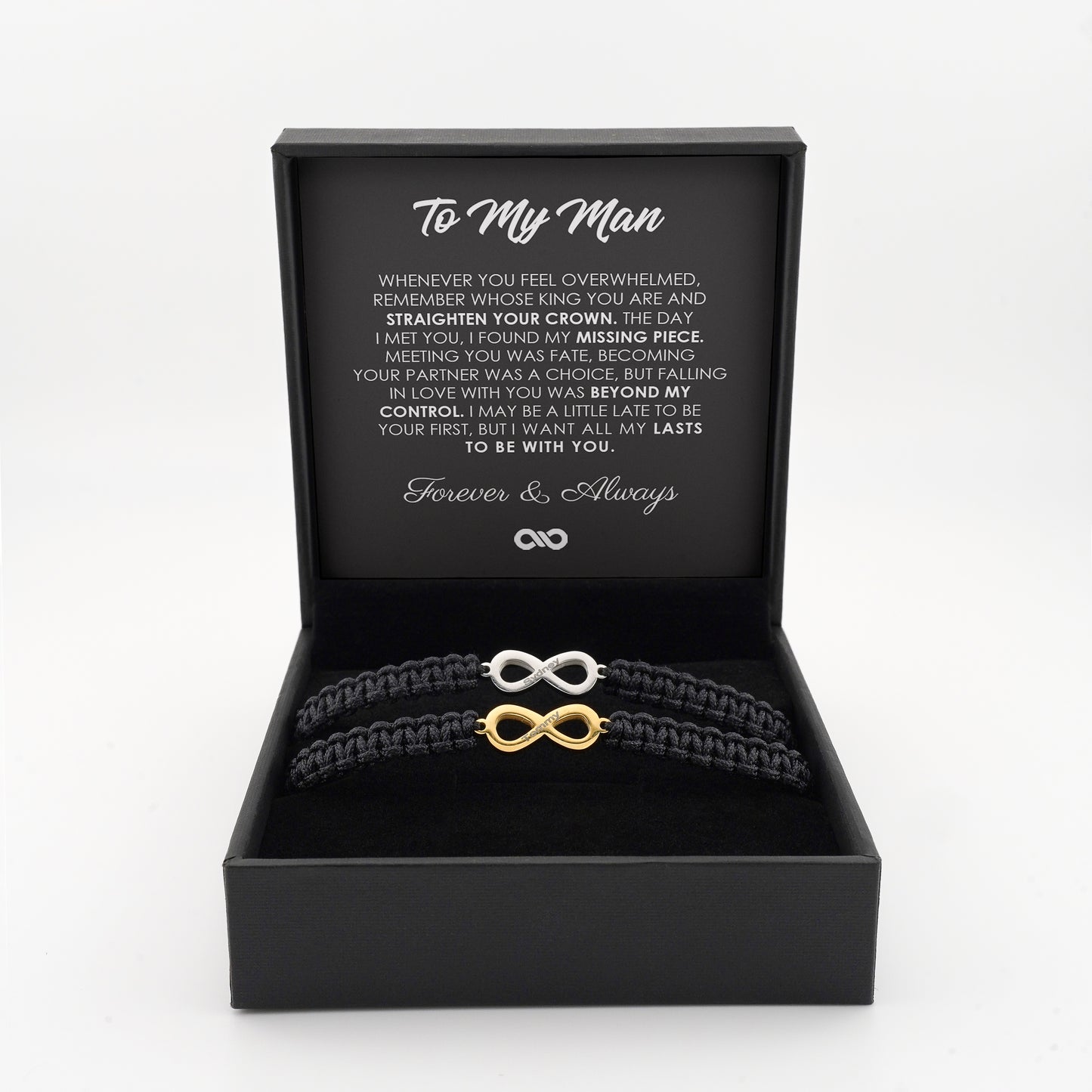 "Set de pulseras personalizadas para parejas "Linked for Life