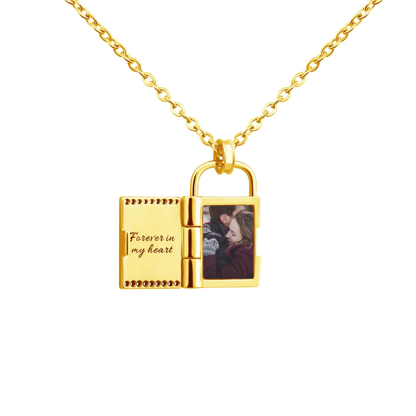 Love Locked Necklace - Con Foto Personalizada y Caja LED de Lujo