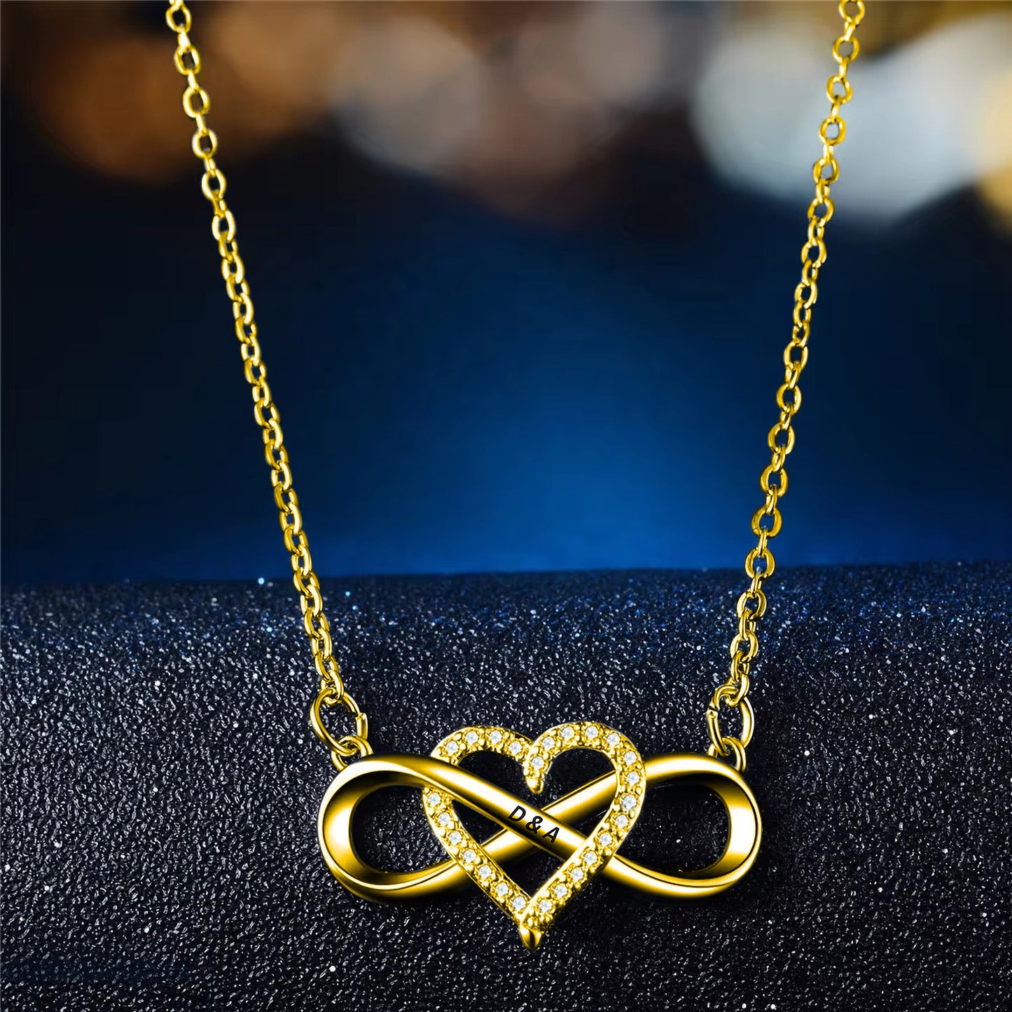 "Forever Love" - Collar Corazón Infinito Personalizado con Caja de Regalo LED