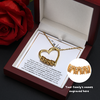 Heart of Our Family - Collar personalizado con caja LED de lujo