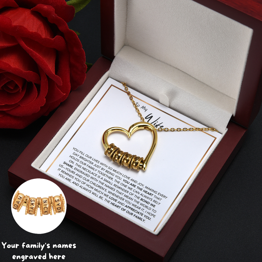 Heart of Our Family - Collar personalizado y caja LED de lujo