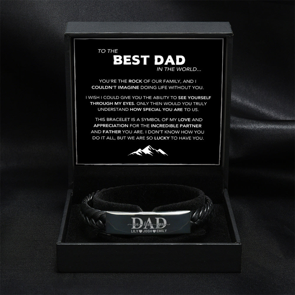 Set de pulseras personalizadas "Dad We Love You" Family Bond