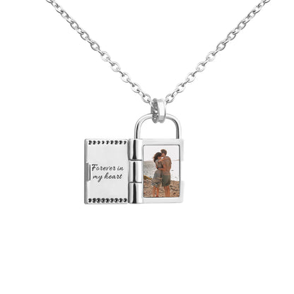 Love Locked Necklace - Con Foto Personalizada y Caja LED de Lujo