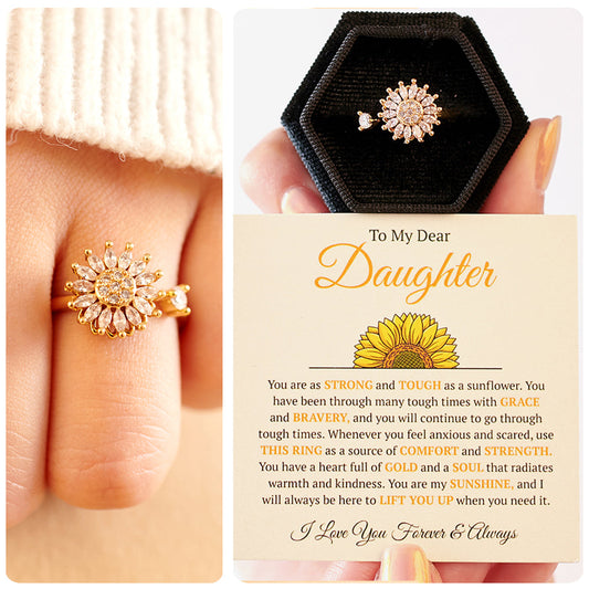 To My Daughter "You Are My Sunshine" - Juego de anillos Girasol