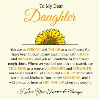 To My Daughter "You Are My Sunshine" - Juego de anillos Girasol