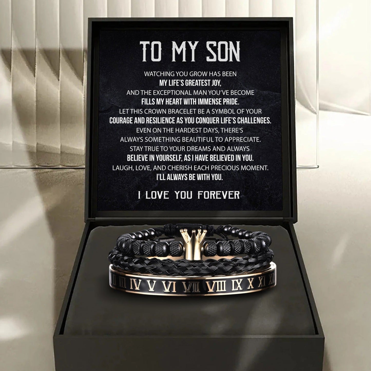 To My Son - Crowned By Love Pulsera Regalo