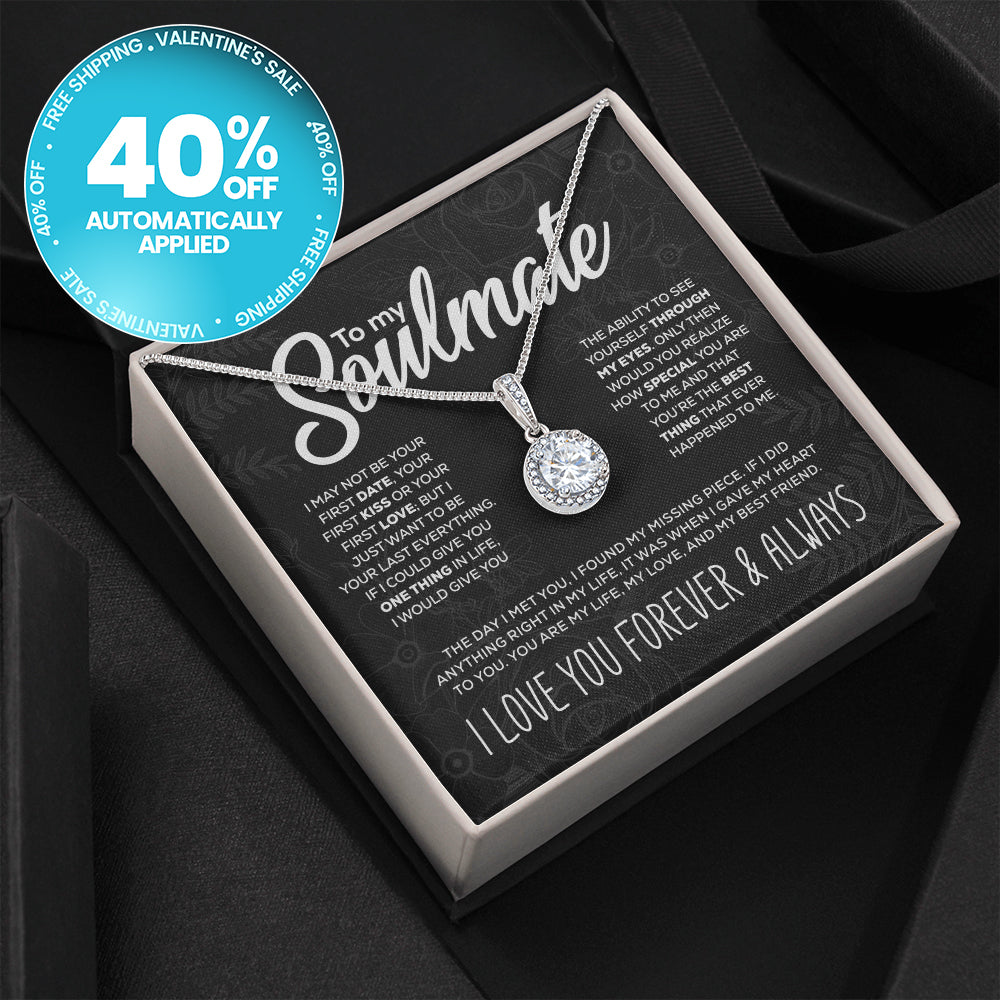 "To My Soulmate" - Set de regalo con colgante brillante