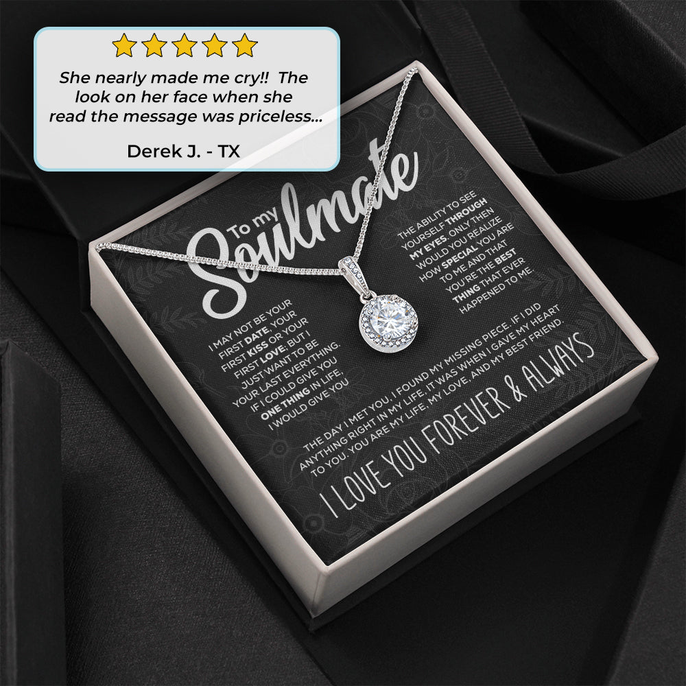 To My Soulmate - "My Life, Love & Best Friend" Sparkling Pendant Set