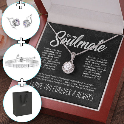 Set de colgante brillante y caja de regalo "To My Soulmate" v2