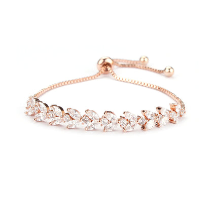 Pulsera de tenis Sparkling Leaf - Ajustable